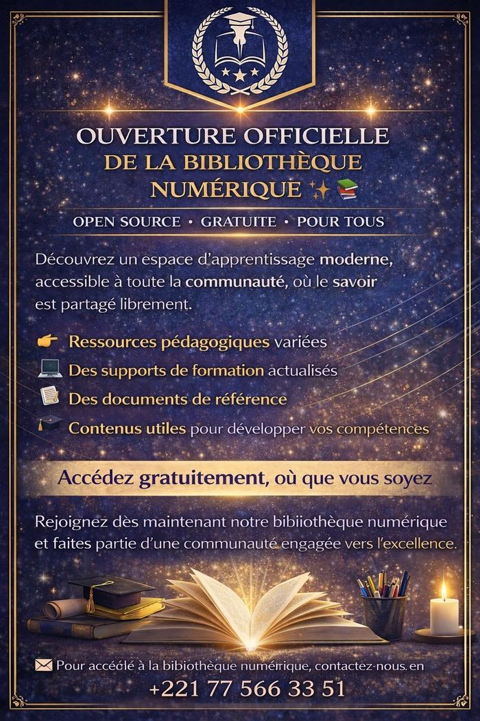 Affiche ouverture de la bibliothèque numérique gratuite