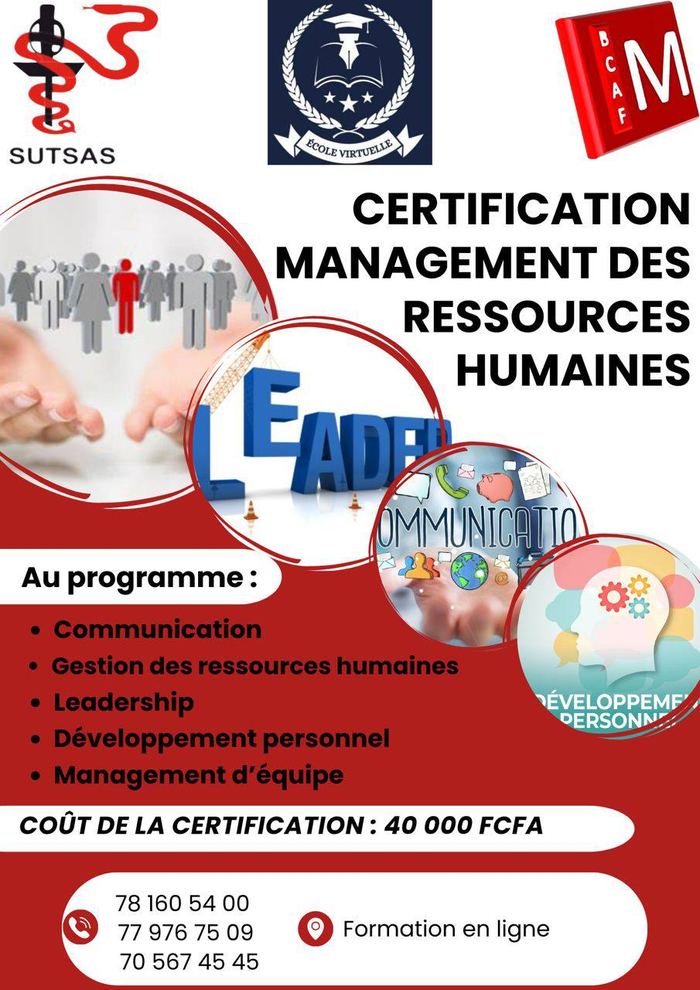 Affiche certification Management des Ressources Humaines